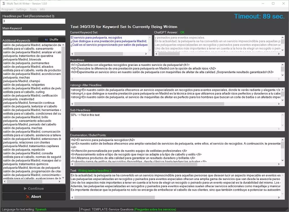 escribir varios textos con ChatGPT