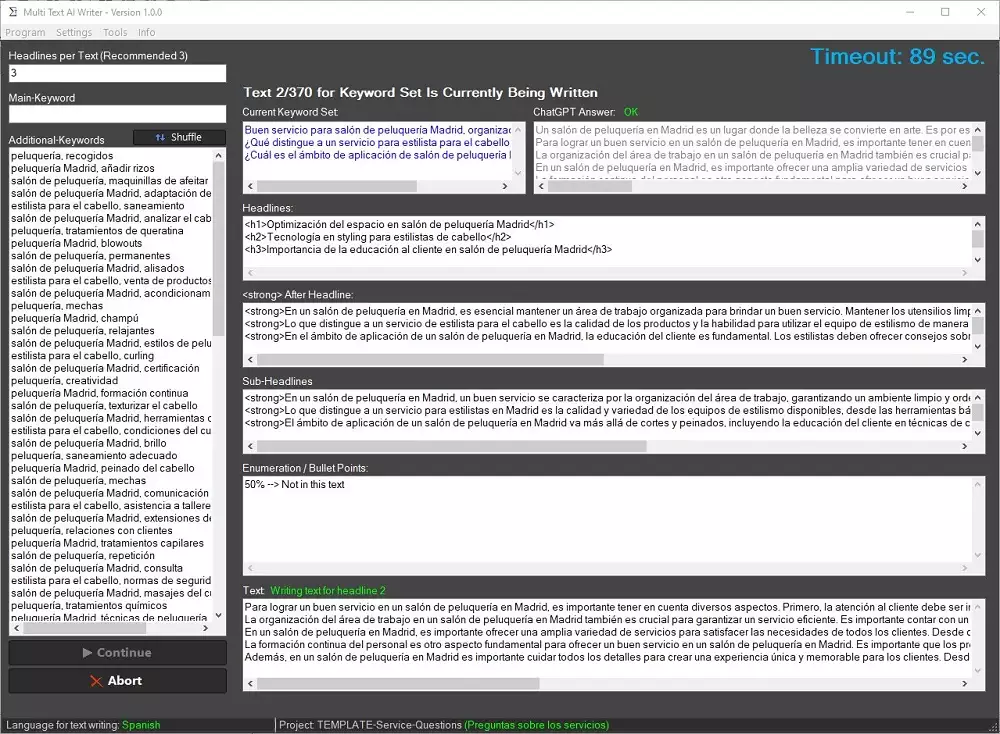 escribir varios textos con ChatGPT