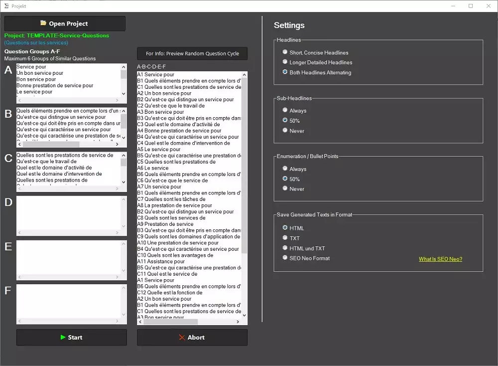 ChatGPT écrire plusieurs textes